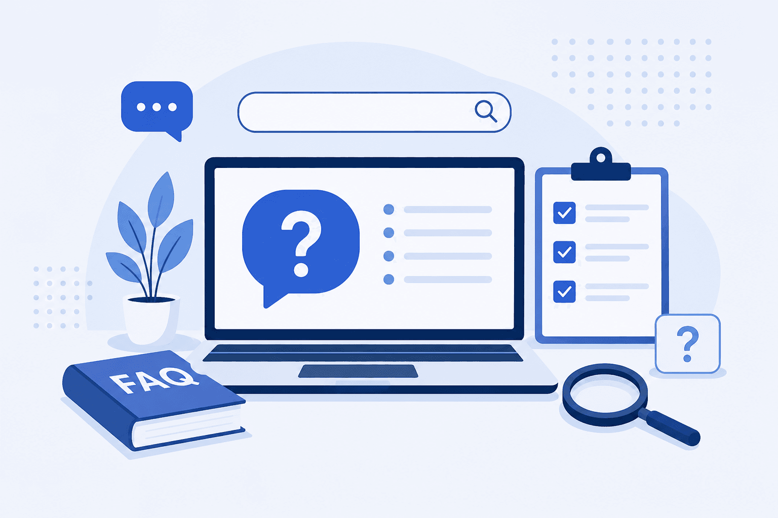 Ledgerline frequently asked questions and customer support illustration